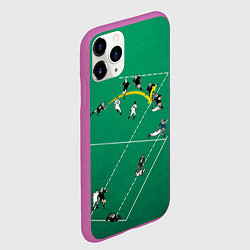 Чехол iPhone 11 Pro матовый Игра в регби, цвет: 3D-фиолетовый — фото 2