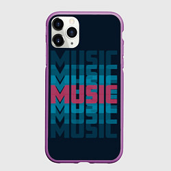Чехол iPhone 11 Pro матовый Music, цвет: 3D-фиолетовый