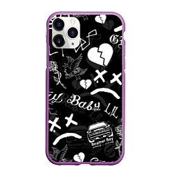 Чехол iPhone 11 Pro матовый LIL PEEP, цвет: 3D-фиолетовый