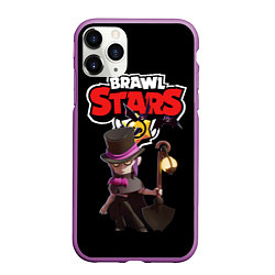 Чехол iPhone 11 Pro матовый Мортис Brawl Stars, цвет: 3D-фиолетовый