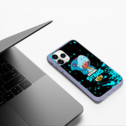 Чехол iPhone 11 Pro матовый BRAWL STARS LEON SHARK, цвет: 3D-светло-сиреневый — фото 2