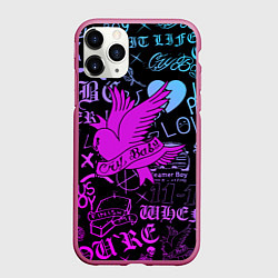 Чехол iPhone 11 Pro матовый LIL PEEP, цвет: 3D-малиновый
