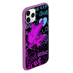 Чехол iPhone 11 Pro матовый LIL PEEP, цвет: 3D-фиолетовый — фото 2