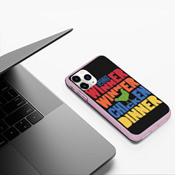 Чехол iPhone 11 Pro матовый Winner Chicken Dinner, цвет: 3D-розовый — фото 2