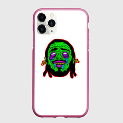 Чехол iPhone 11 Pro матовый Post Malone, цвет: 3D-малиновый