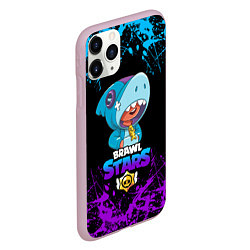 Чехол iPhone 11 Pro матовый BRAWL STARS LEON SHARK, цвет: 3D-розовый — фото 2