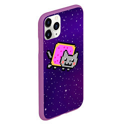 Чехол iPhone 11 Pro матовый Nyan Cat, цвет: 3D-фиолетовый — фото 2