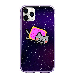 Чехол iPhone 11 Pro матовый Nyan Cat, цвет: 3D-светло-сиреневый