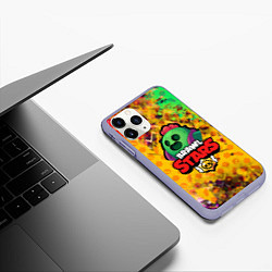 Чехол iPhone 11 Pro матовый BRAWL STARS:SPIKE, цвет: 3D-светло-сиреневый — фото 2