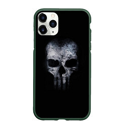 Чехол iPhone 11 Pro матовый Череп, цвет: 3D-темно-зеленый
