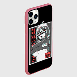 Чехол iPhone 11 Pro матовый Ahegao, цвет: 3D-малиновый — фото 2