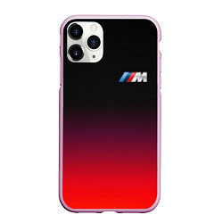 Чехол iPhone 11 Pro матовый BMW, цвет: 3D-розовый