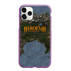 Чехол iPhone 11 Pro матовый ГЕРОИ 3, цвет: 3D-фиолетовый
