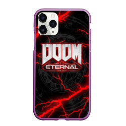 Чехол iPhone 11 Pro матовый DOOM ETERNAL, цвет: 3D-фиолетовый