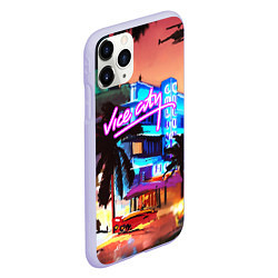 Чехол iPhone 11 Pro матовый GTA: VICE CITY, цвет: 3D-светло-сиреневый — фото 2