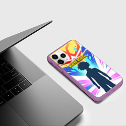 Чехол iPhone 11 Pro матовый Моя Геройская Академия, цвет: 3D-фиолетовый — фото 2
