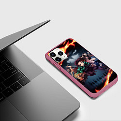 Чехол iPhone 11 Pro матовый KIMETSU NO YAIBA, цвет: 3D-малиновый — фото 2