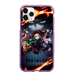 Чехол iPhone 11 Pro матовый KIMETSU NO YAIBA, цвет: 3D-фиолетовый