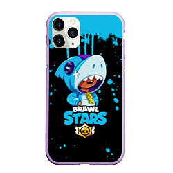 Чехол iPhone 11 Pro матовый Brawl Stars Leon Shark, цвет: 3D-сиреневый