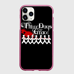 Чехол iPhone 11 Pro матовый Three days grace, цвет: 3D-малиновый