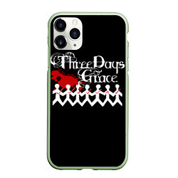 Чехол iPhone 11 Pro матовый Three days grace, цвет: 3D-салатовый