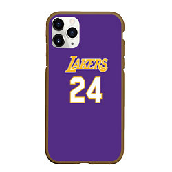 Чехол iPhone 11 Pro матовый Los Angeles Lakers Kobe Brya, цвет: 3D-коричневый