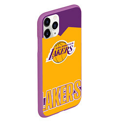 Чехол iPhone 11 Pro матовый Los Angeles Lakers, цвет: 3D-фиолетовый — фото 2