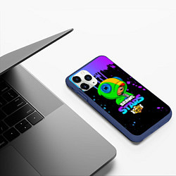 Чехол iPhone 11 Pro матовый BRAWL STARS LEON, цвет: 3D-тёмно-синий — фото 2