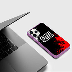 Чехол iPhone 11 Pro матовый PUBG, цвет: 3D-фиолетовый — фото 2