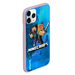 Чехол iPhone 11 Pro матовый Minecraft Майнкрафт, цвет: 3D-розовый — фото 2