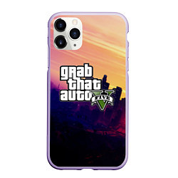 Чехол iPhone 11 Pro матовый GTA 5, цвет: 3D-светло-сиреневый