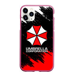 Чехол iPhone 11 Pro матовый UMBRELLA CORP, цвет: 3D-малиновый