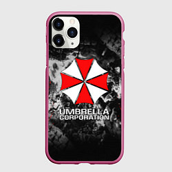 Чехол iPhone 11 Pro матовый UMBRELLA CORP, цвет: 3D-малиновый