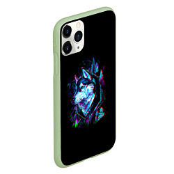 Чехол iPhone 11 Pro матовый Wolf, цвет: 3D-салатовый — фото 2