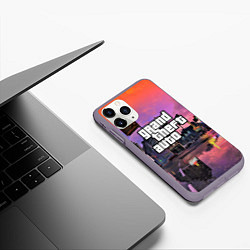 Чехол iPhone 11 Pro матовый GTA VI, цвет: 3D-серый — фото 2