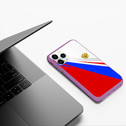 Чехол iPhone 11 Pro матовый Россия, цвет: 3D-фиолетовый — фото 2