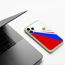 Чехол iPhone 11 Pro матовый Россия, цвет: 3D-салатовый — фото 2