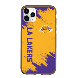 Чехол iPhone 11 Pro матовый LA LAKERS, цвет: 3D-коричневый