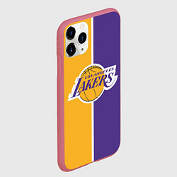 Чехол iPhone 11 Pro матовый LA LAKERS, цвет: 3D-малиновый — фото 2