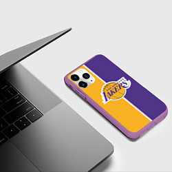 Чехол iPhone 11 Pro матовый LA LAKERS, цвет: 3D-фиолетовый — фото 2