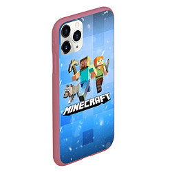 Чехол iPhone 11 Pro матовый Minecraft Майнкрафт, цвет: 3D-малиновый — фото 2