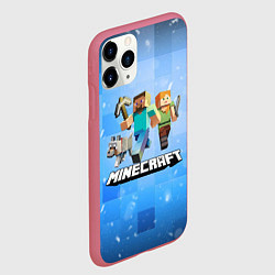 Чехол iPhone 11 Pro матовый Minecraft Майнкрафт, цвет: 3D-малиновый — фото 2