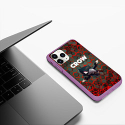 Чехол iPhone 11 Pro матовый BRAWL STARS CROW, цвет: 3D-фиолетовый — фото 2