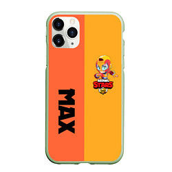 Чехол iPhone 11 Pro матовый BRAWL STARS MAX, цвет: 3D-салатовый