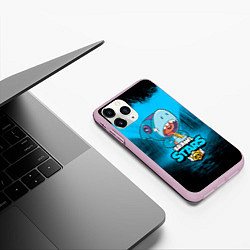 Чехол iPhone 11 Pro матовый Brawl stars leon shark, цвет: 3D-розовый — фото 2