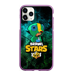 Чехол iPhone 11 Pro матовый Brawl Stars, цвет: 3D-фиолетовый