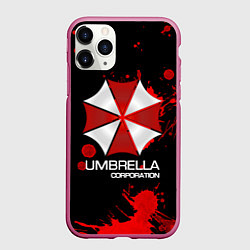 Чехол iPhone 11 Pro матовый UMBRELLA CORP, цвет: 3D-малиновый