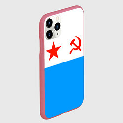 Чехол iPhone 11 Pro матовый ВМФ СССР, цвет: 3D-малиновый — фото 2