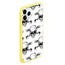 Чехол iPhone 11 Pro матовый Череп и кости, цвет: 3D-желтый — фото 2