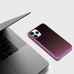 Чехол iPhone 11 Pro матовый Ромбы, цвет: 3D-фиолетовый — фото 2